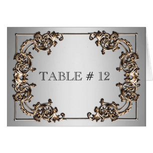 Brass silver ornate table number wedding