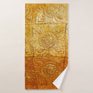 Brass square with patternabstract, art, graphic de bath towel