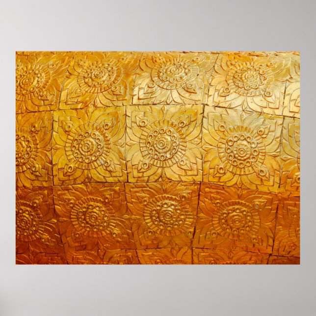 Brass square with patternabstract, art, graphic de poster (Front)