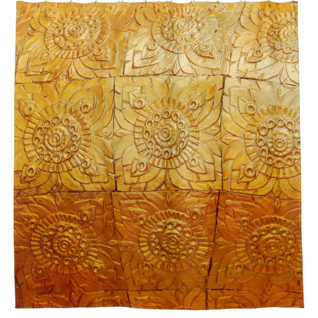 Brass square with patternabstract, art, graphic de shower curtain (Front)
