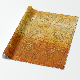 Brass square with patternabstract, art, graphic de wrapping paper