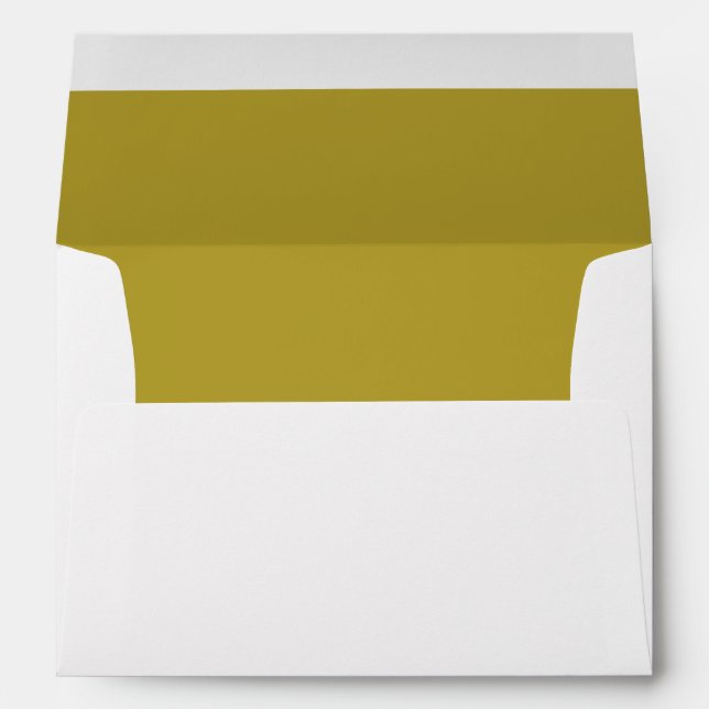 Brass Wedding Elegant Modern Return Address Envelope (Back (Bottom))