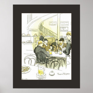 Brasserie Allemande ~German Brewery ~ Pierre Vidal Poster