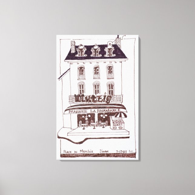 Brasserie La Renaissance | Place du Marche, Dinan Canvas Print (Front)