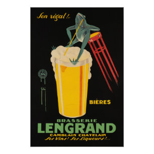 Brasserie Lengrand Bieres Vintage Poster 1926 