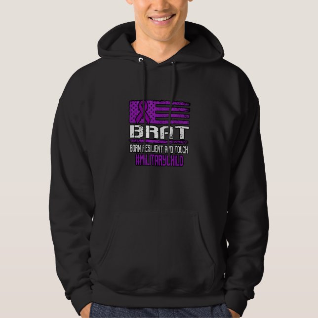 Brat Born Resilient And Touch Purple Up Military C Hoodie (Front)