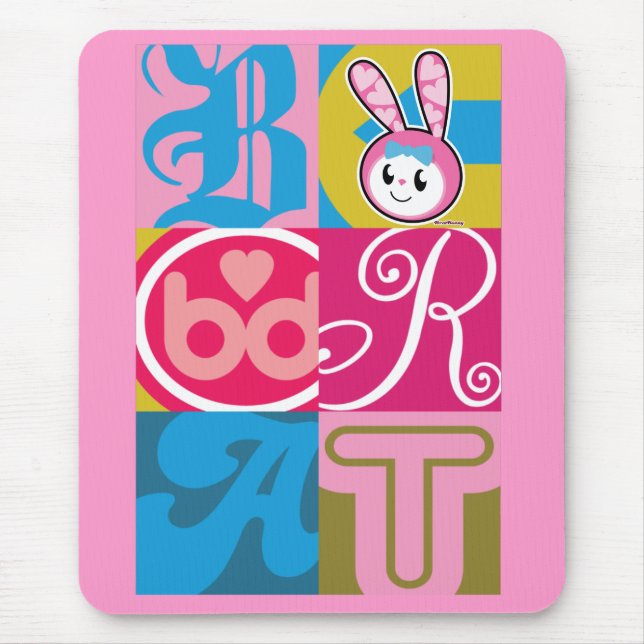 BRAT BUNNY - Blocks Mouse Mat (Front)
