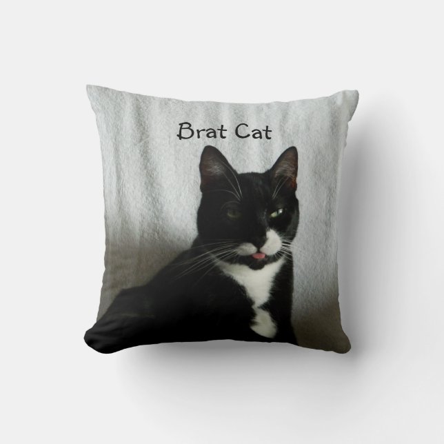 Brat Cat Pillow (Front)