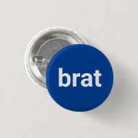 Brat funny cool minimalist typography white blue