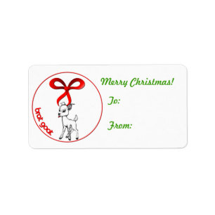 Brat Goat Christmas  Gift Tag Sticker