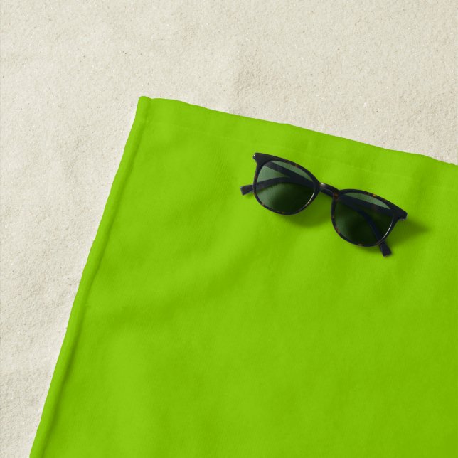 Brat Green Solid Colour Beach Towel (In Situ)