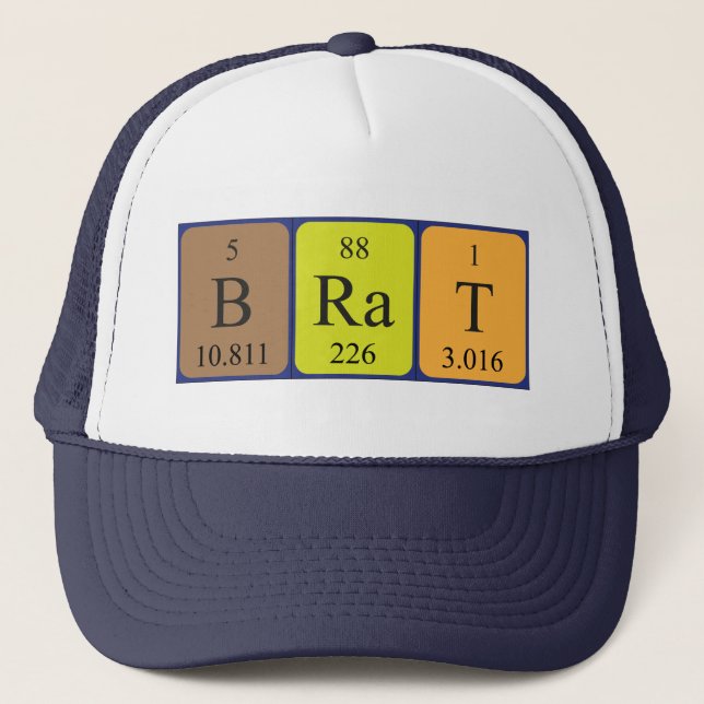 Brat periodic table name hat (Front)