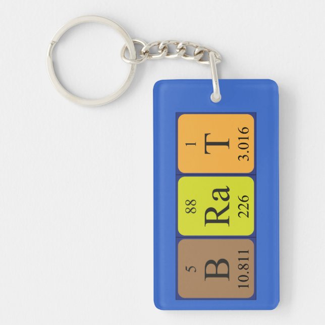 Brat periodic table name keyring (Front)