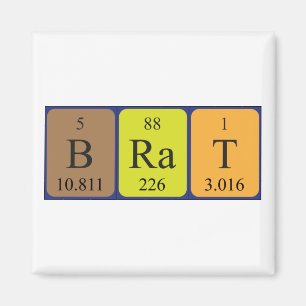 Brat periodic table name magnet