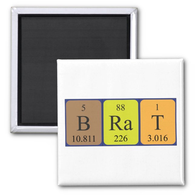 Brat periodic table name magnet (Front)