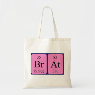 Brat periodic table name tote bag