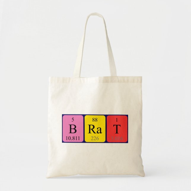 Brat periodic table name tote bag (Front)