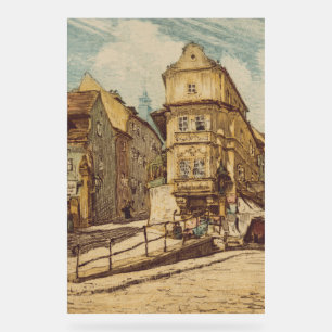 Bratislava by Richard Lux Century Colored Etching Acrylic Sign