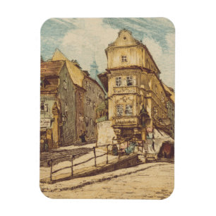 Bratislava by Richard Lux Century Colored Etching Magnet