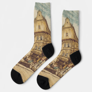 Bratislava by Richard Lux Century Colored Etching Socks