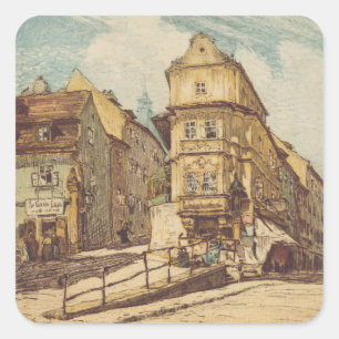 Bratislava by Richard Lux Century Colored Etching Square Sticker