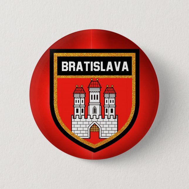 Bratislava Flag 6 Cm Round Badge (Front)