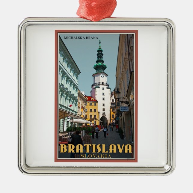 Bratislava - Michael's Tower Metal Tree Decoration (Front)