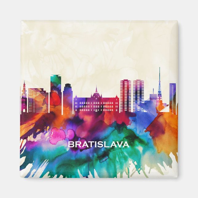 Bratislava Skyline Magnet (Front)