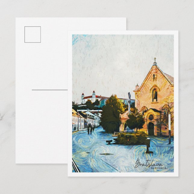 Bratislava Slovakia Beautiful Oil Paint Landscape Postcard (Front/Back)