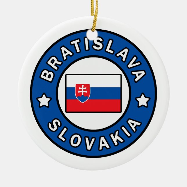 Bratislava Slovakia Ceramic Tree Decoration (Front)