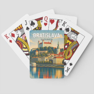 Bratislava Slovakia Illustration Travel Art Retro Playing Cards