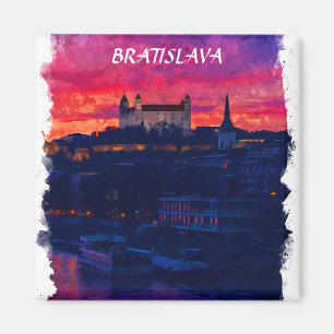 Bratislava Slovakia Night City View Magnet