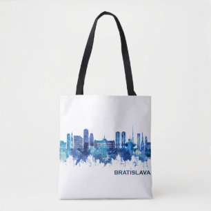 Bratislava Slovakia Skyline Blue Tote Bag