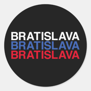 BRATISLAVA Slovakian Flag Classic Round Sticker