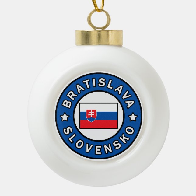 Bratislava Slovensko Ceramic Ball Christmas Ornament (Front)