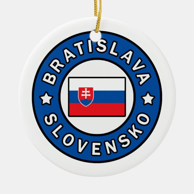 Bratislava Slovensko Ceramic Tree Decoration (Front)