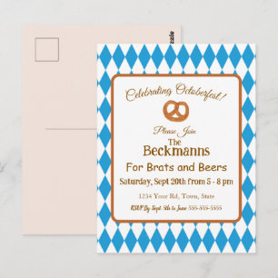Brats and Beers Octoberfest Invitation Postcard