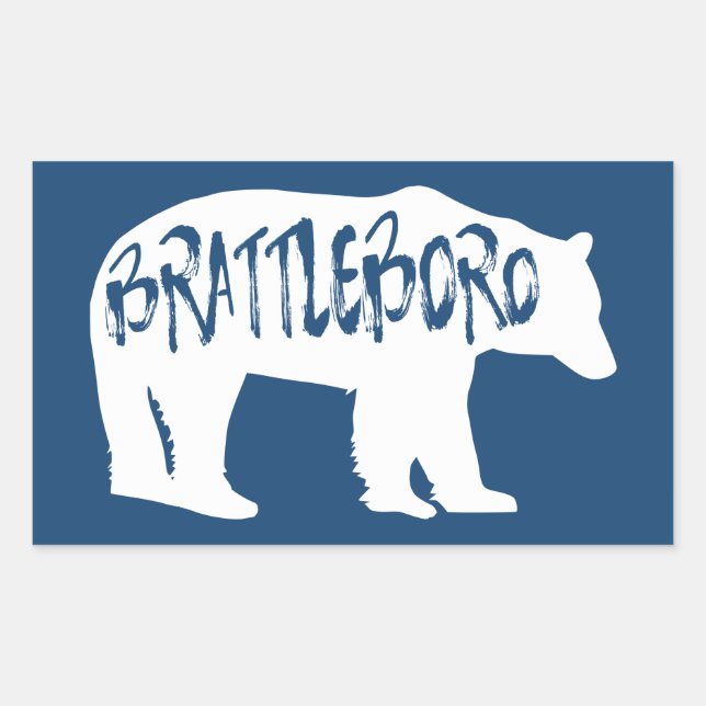 Brattleboro Vermont Bear Rectangular Sticker (Front)