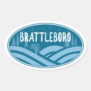 Brattleboro Vermont Outdoors Oval Sticker