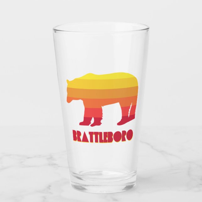 Brattleboro Vermont Rainbow Bear Glass (Front)