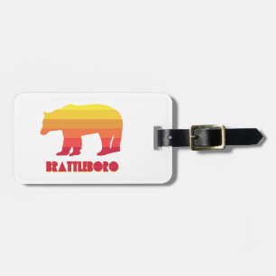 Brattleboro Vermont Rainbow Bear Luggage Tag