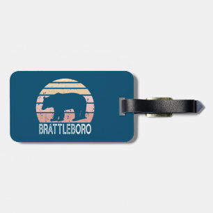 Brattleboro Vermont Retro Bear Luggage Tag
