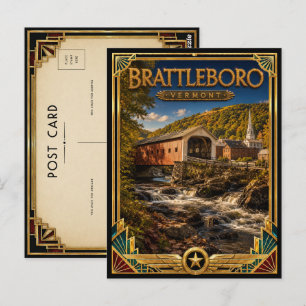 Brattleboro Vermont Vintage Art Deco Golden Age Postcard