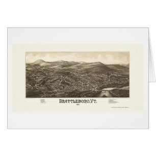 Brattleboro, VT Panoramic Map - 1886