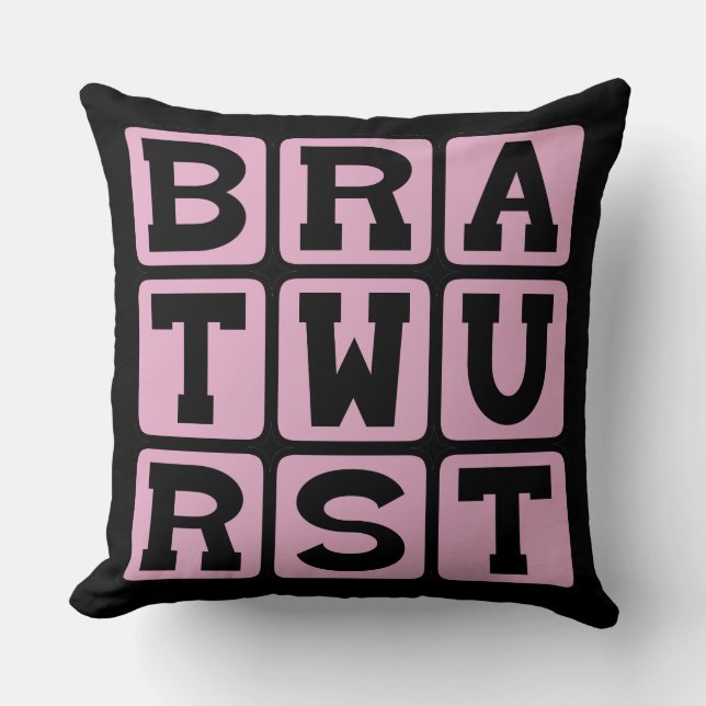 Bratwurst, German Sausage Cushion (Front)