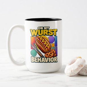 Bratwurst On My Wurst Behaviour Grill Master Two-Tone Coffee Mug