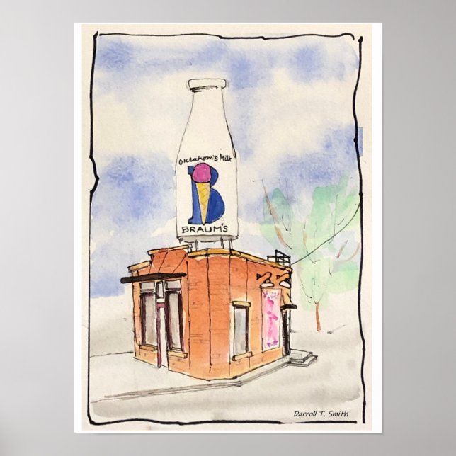 Braums Milk Bottle Building - Oklahoma City, OK Poster (Front)
