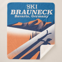 Brauneck Bavaria, vintage ski poster.