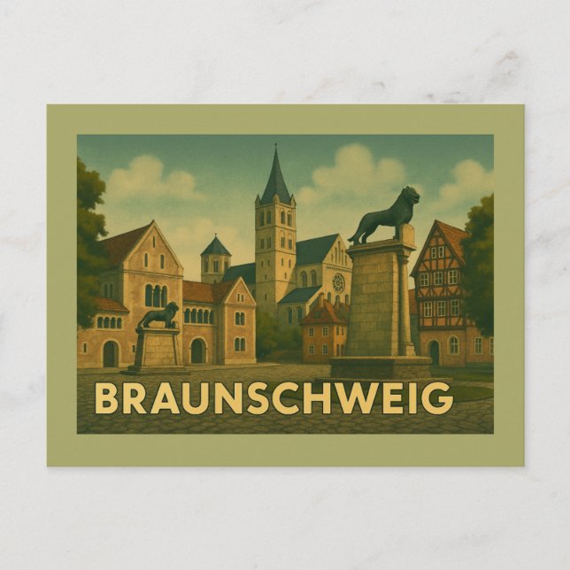Braunschweig Germany City Art Postcard (Front)