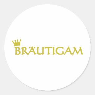 Bräutigam icon classic round sticker